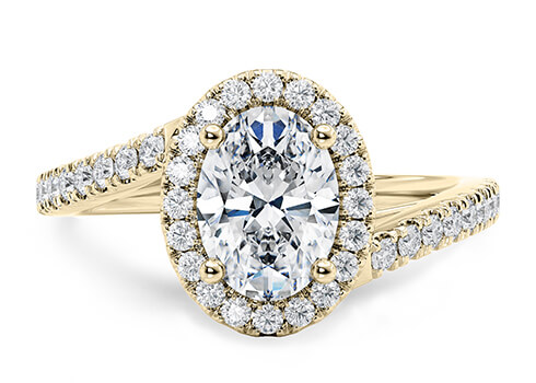 Kew in Gult gull (9k) set with a Oval cut diamant.