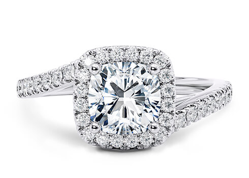 Kew in Witgoud set with a Cushion cut diamant.