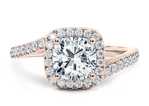 Kew in Rose Gold set with a Cushion cut diamond.