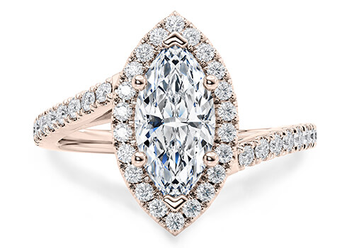 Kew in Rose Gold set with a Marquise cut diamond.