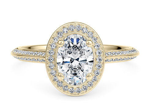 Olympia in Keltainen kulta (9k) set with a Ovaali cut timantti.