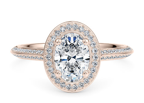Olympia in Rose Gold set with a Oval cut diamond.