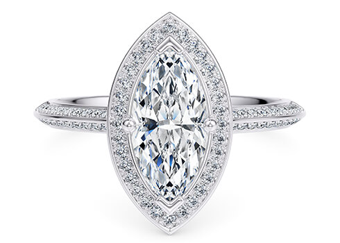 Olympia in White Gold (9k) set with a Marquise cut diamond.