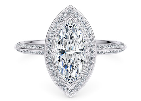 Olympia in White Gold set with a Marquise cut diamond.