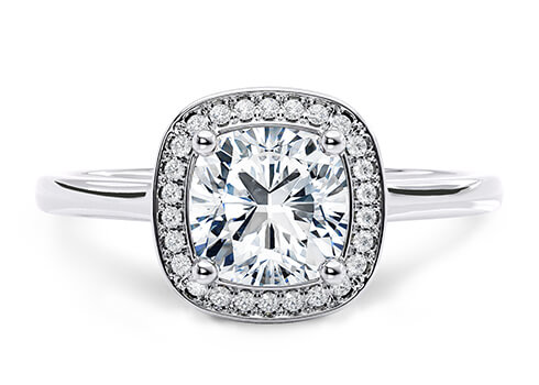 Minerva in Oro blanco (9k) set with a Cojín cut diamante.