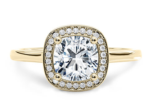 Minerva in ذهب أصفر (9 قيراط) set with a وسادة cut ماسة.