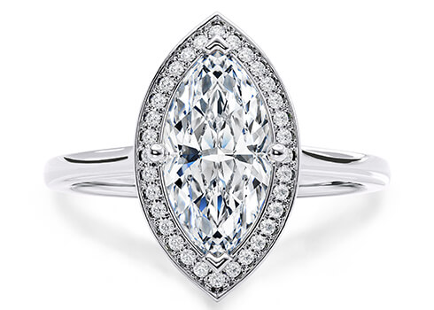 Minerva in White Gold set with a Marquise cut diamond.