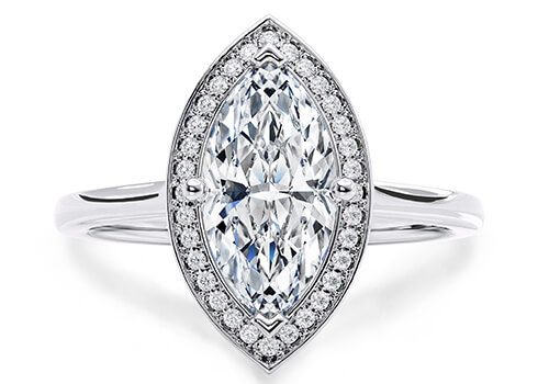 Minerva in Or blanc set with a Marquise cut diamant.