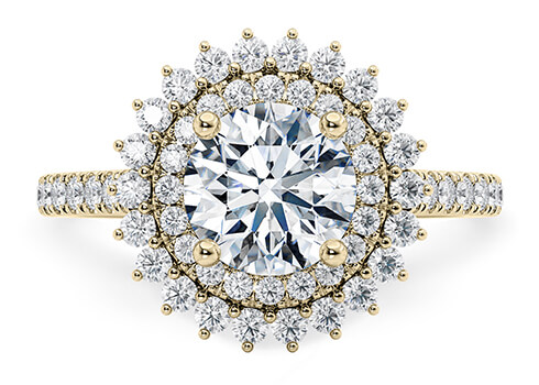 Berkeley in Gult gull (9k) set with a Rund cut diamant.