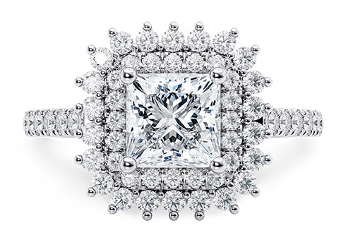 Berkeley in ذهب أبيض (9 قيراط) set with a برينسس cut ماسة.