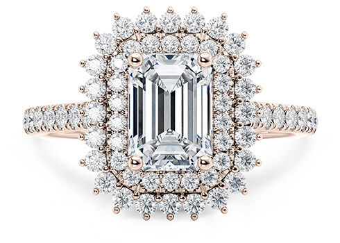 Berkeley in Rose Gold set with a Emerald cut diamond.