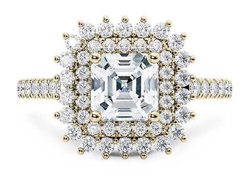 Berkeley in Gelbgold set with a Asscher cut diamant.
