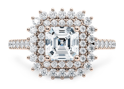 Berkeley in Roségold set with a Asscher cut diamant.