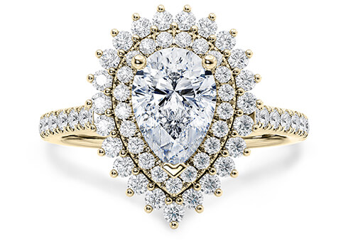 Berkeley in Žluté zlato (9k) set with a Hruška cut diamant.