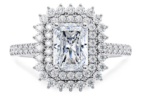 Berkeley in White Gold set with a Radiant cut diamond.
