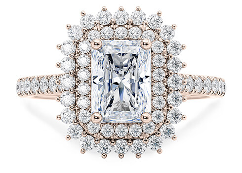 Berkeley in Rose Gold set with a Radiant cut diamond.
