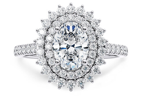 Berkeley in White Gold set with a Oval cut diamond.