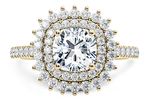 Berkeley in Geelgoud set with a Cushion cut diamant.