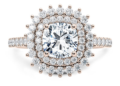 Berkeley in Rose Gold set with a Cushion cut diamond.