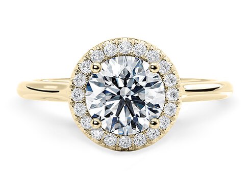 Rossetti Engagement Ring in Gult guld (9k) set with a Rund cut diamant.