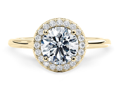 Rossetti in Yellow Gold set with a Round cut diamond.