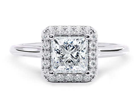 Rossetti in Or blanc set with a Princesse cut diamant.