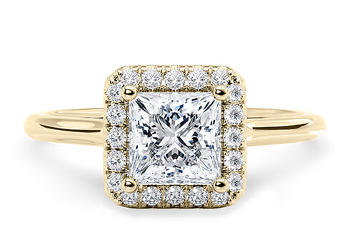 Rossetti in Yellow Gold set with a Princess cut diamond.