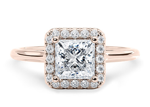 Rossetti in Rose Gold set with a Princess cut diamond.