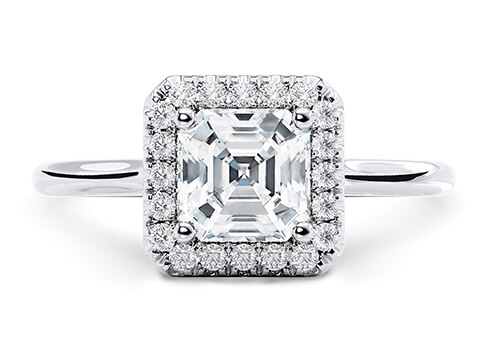 Rossetti in Or blanc set with a Asscher cut diamant.