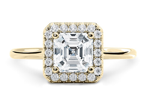 Rossetti in Geelgoud set with a Asscher cut diamant.