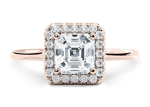 Rossetti in Or rose set with a Asscher cut diamant.