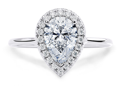 Rossetti in White Gold set with a Pear cut diamond.