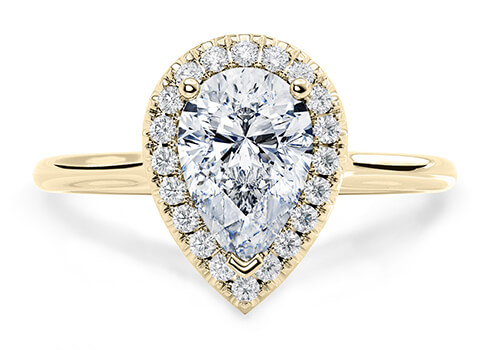 Rossetti in Yellow Gold set with a Pear cut diamond.