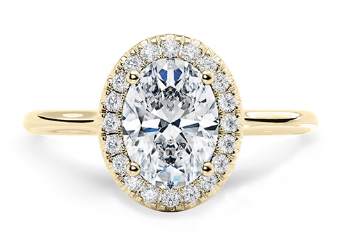 Rossetti in Yellow Gold set with a Oval cut diamond.