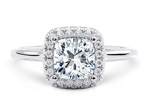 Rossetti in White Gold (9k) set with a Cushion cut diamond.