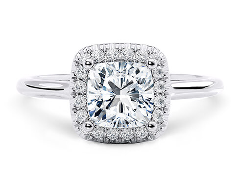 Rossetti in Witgoud set with a Cushion cut diamant.
