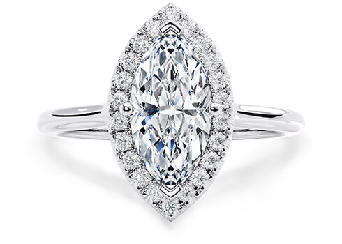 Rossetti in White Gold set with a Marquise cut diamond.