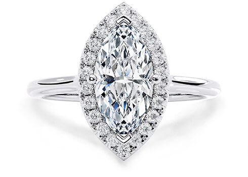 Rossetti Engagement Ring in Platin set with a Marquise cut diamant.
