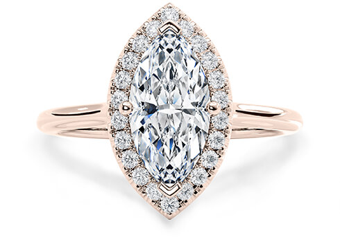 Rossetti in Rose Gold set with a Marquise cut diamond.