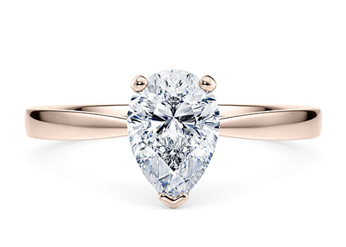 Delicacy in Rose Gold set with a Pear cut diamond.