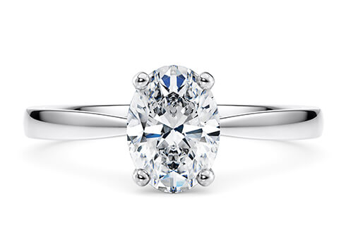 Delicacy in Platinum set with a Oval cut diamond.