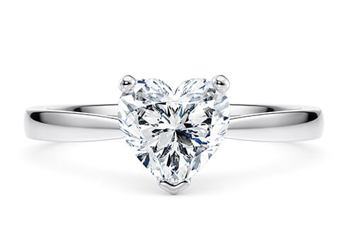 Delicacy in White Gold set with a Heart cut diamond.