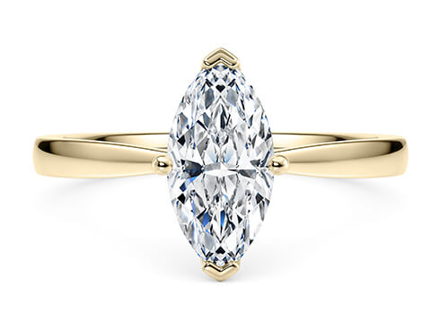 Delicacy in Yellow Gold set with a Marquise cut diamond.