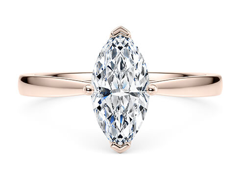 Delicacy in Rosaguld set with a Marquise cut diamant.