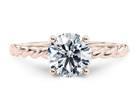 Ascot in Rose Gold set with a Round cut diamond.