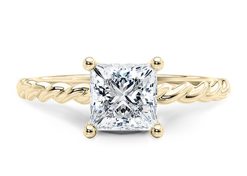 Ascot in Yellow Gold set with a Princess cut diamond.