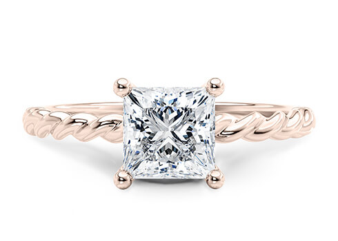 Ascot in Rose Gold set with a Princess cut diamond.