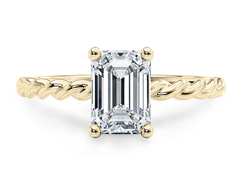 Ascot in Ouro amarelo (9k) set with a Esmeralda cut diamante.