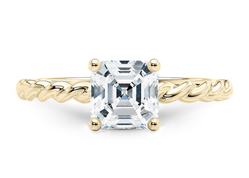 Ascot in Жълто злато (9k) set with a Asscher cut диамант.