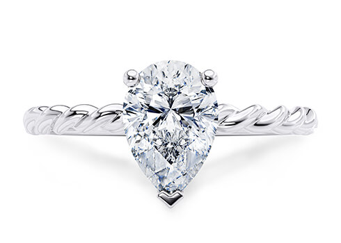 Ascot in White Gold set with a Pear cut diamond.